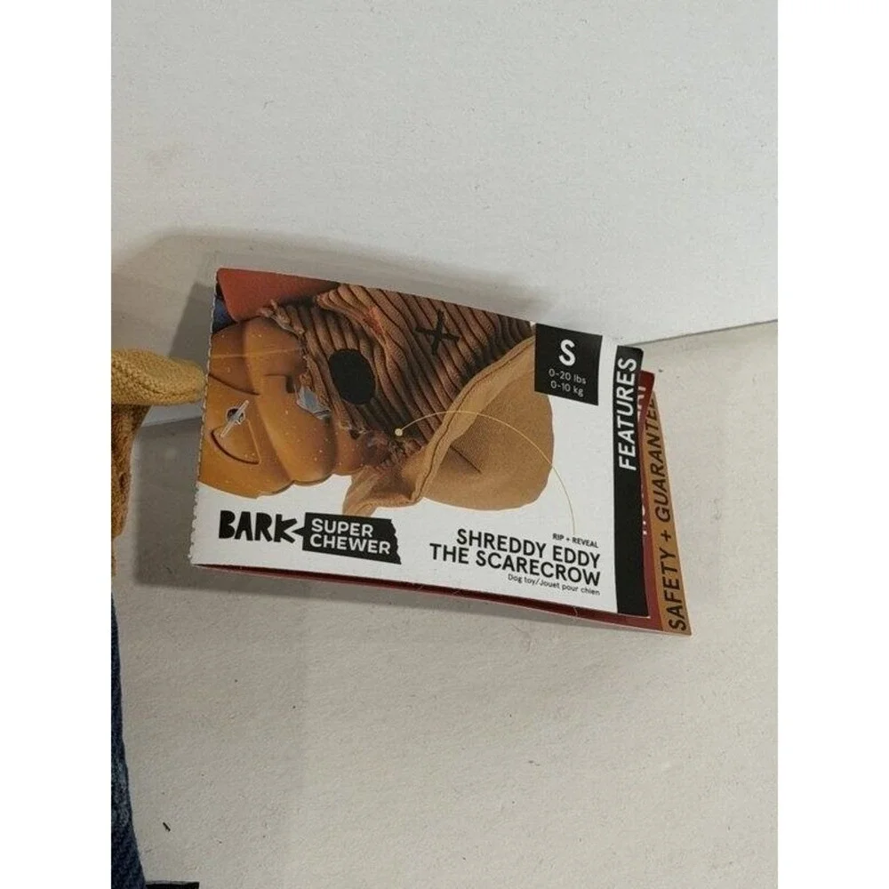Bark‎ Box Shreddy Eddy The Scarecrow Super Chewer Dog Toy New Size Small 0-20lbs